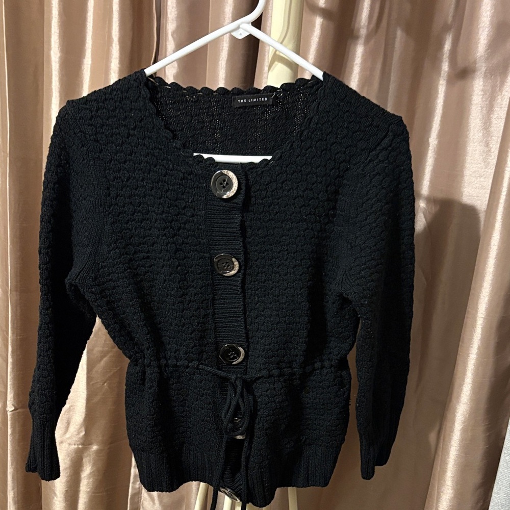 The Limited Textured Black Cardigan